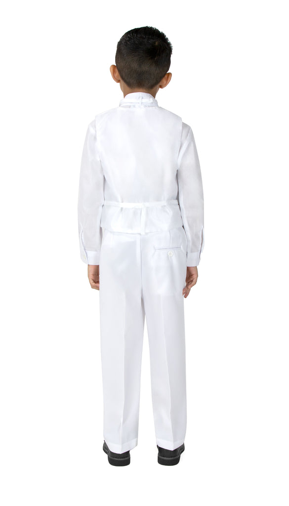 Boys' White Modern Fit Tuxedo Set without Tail
