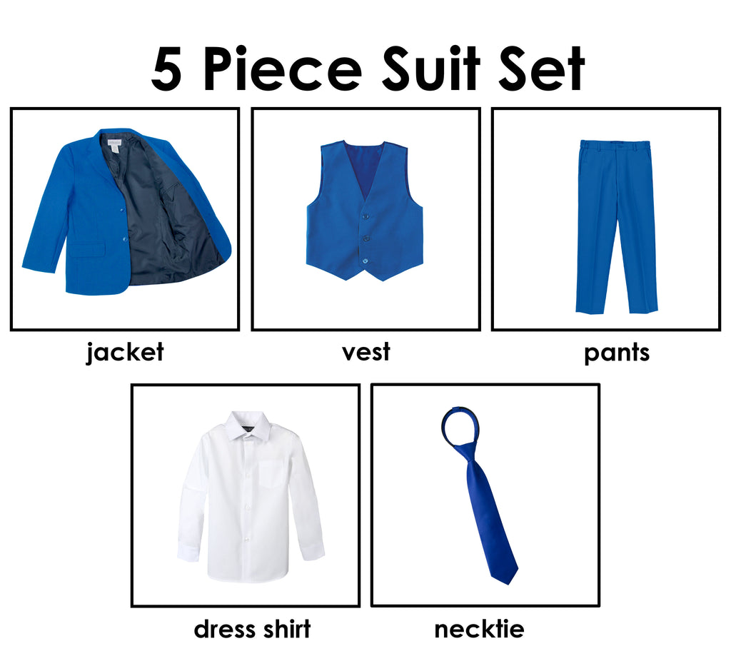 Boys' Royal Blue Modern Fit Suit Set