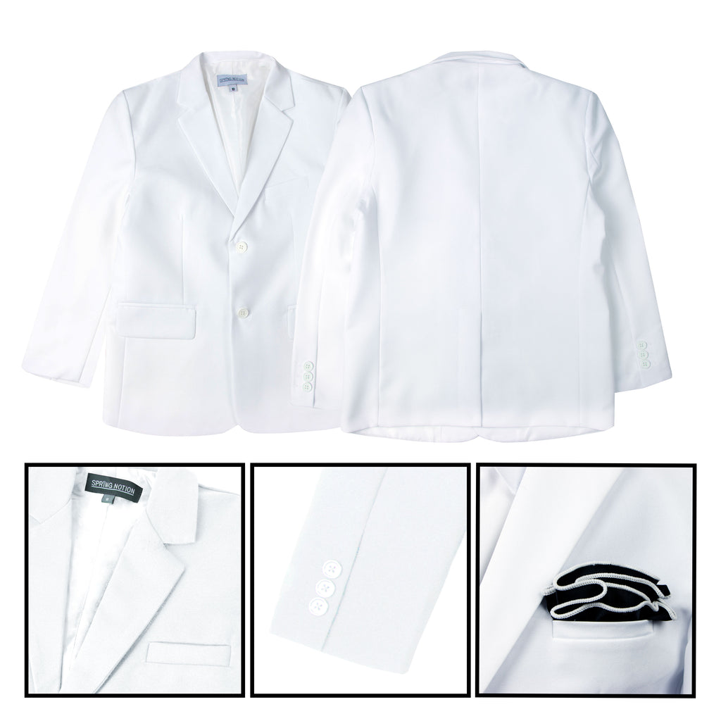 Boys' White Modern Fit Suit Set