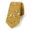 Men's Cotton Printed Floral Skinny Tie, Yellow Mustard (Color F73)