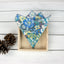 Men's Floral Necktie and Pocket Square Handkerchief Hanky Set, Blue (Color F31)