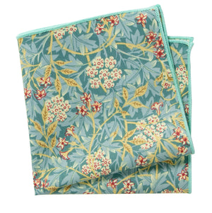 Boys' Cotton Floral Print Pocket Square, Green Yellow (Color F76)