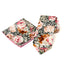 Men's Floral Necktie and Pocket Square Handkerchief Hanky Set, Black Pink (Color F34)