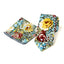 Men's Floral Necktie and Pocket Square Handkerchief Hanky Set, Black Pink (Color F36)