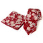 Men's Floral Necktie and Pocket Square Handkerchief Hanky Set, Apple Red (Color F45)