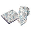 Men's Floral Necktie and Pocket Square Handkerchief Hanky Set, Dusty Blue (Color F48)