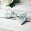 Men's Cotton Floral Bow Tie and Handkerchief Set, Dusty Blue (Color F48)