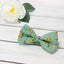 Men's Cotton Floral Print Bow Tie, Green Yellow (Color F72)