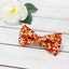 Men's Cotton Floral Bow Tie and Handkerchief Set, Rust (Color F75)