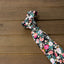 Men's Salt Shrinking Seersucker Cotton Floral Print Necktie and Handkerchief Set, Black Coral