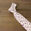 Men's Salt Shrinking Seersucker Cotton Floral Print Necktie and Handkerchief Set, Ivory Purple