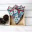 Men's Salt Shrinking Seersucker Cotton Floral Print Necktie and Handkerchief Set, Blue Tan