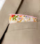 Men's Salt Shrinking Seersucker Cotton Floral Print Necktie and Handkerchief Set, Orange