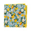 Men's Salt Shrinking Seersucker Cotton Floral Print Necktie and Handkerchief Set, Blue Yellow