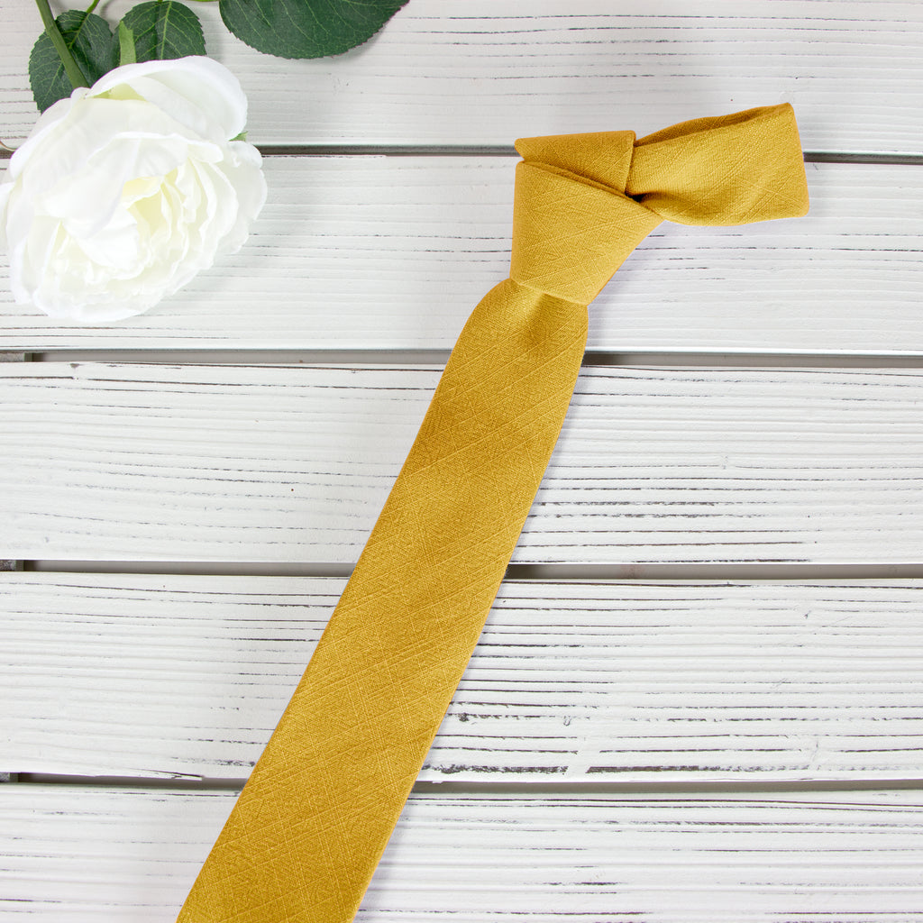 Men's Linen Blend Necktie and Pocket Square Handkerchief Hanky Set