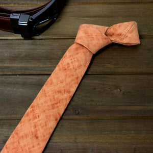 Men's Mottled Linen Skinny Necktie and Pocket Square Set