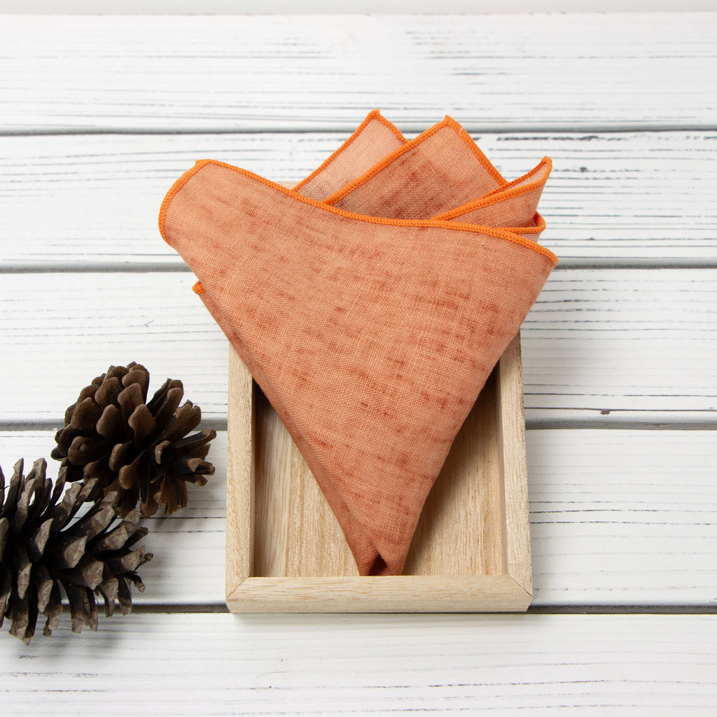 Men's Mottled Linen Pocket Squares