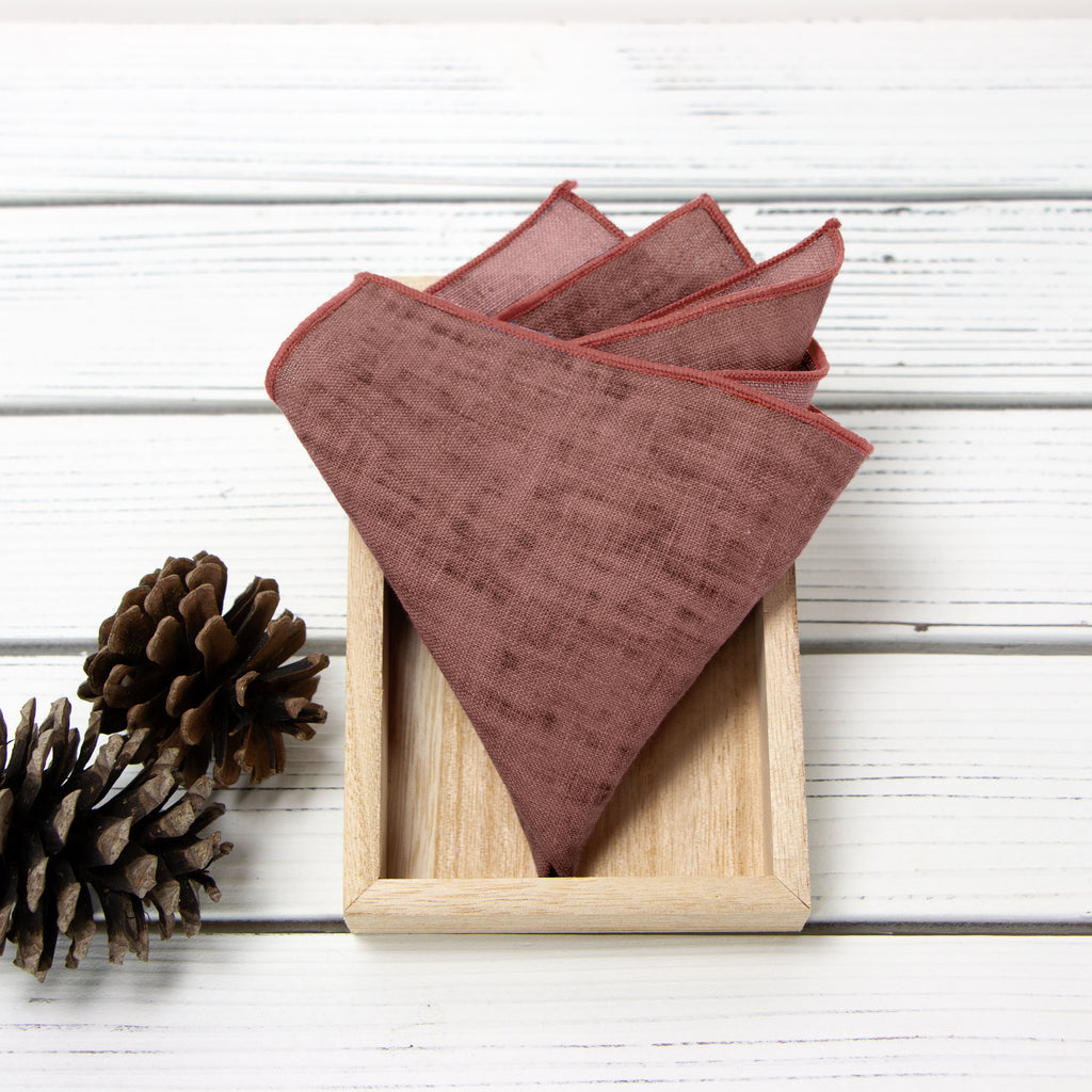 Men's Mottled Linen Bow Tie and Handkerchief