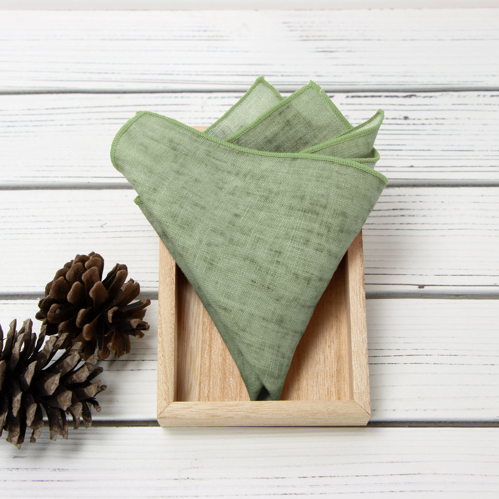 Men's Mottled Linen Pocket Squares