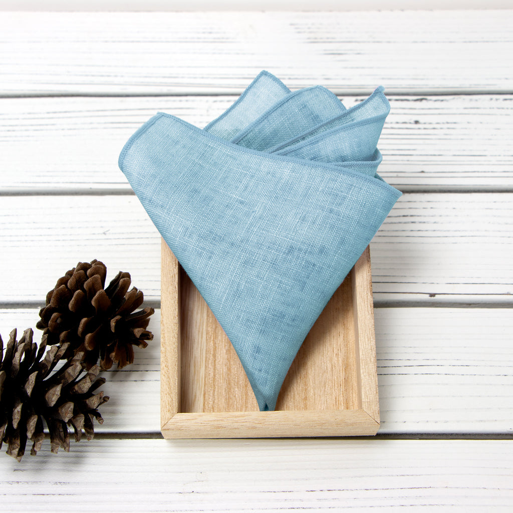 Men's Mottled Linen Bow Tie and Handkerchief