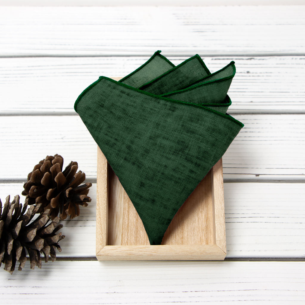 Men's Mottled Linen Pocket Squares
