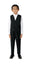 Boys' Black 3-Piece Pinstriped Suit Set