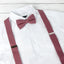 Men's Linen Blend Suspenders and Bow Tie Set