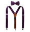 Men's Linen Blend Suspenders and Bow Tie Set