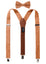 Men's Mottled Linen Suspenders and Bow Tie Set