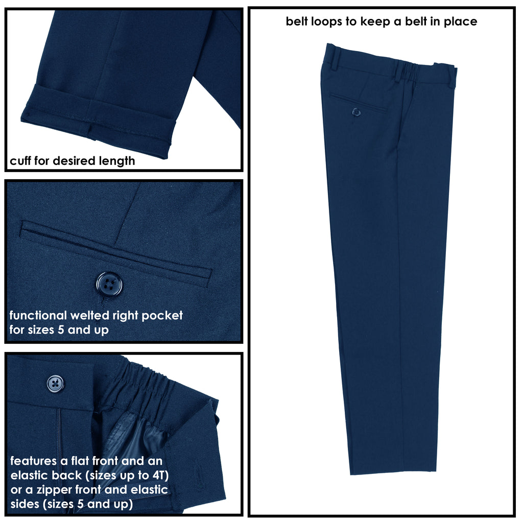 Boys' Blue Classic Fit Formal Dress Suit Set