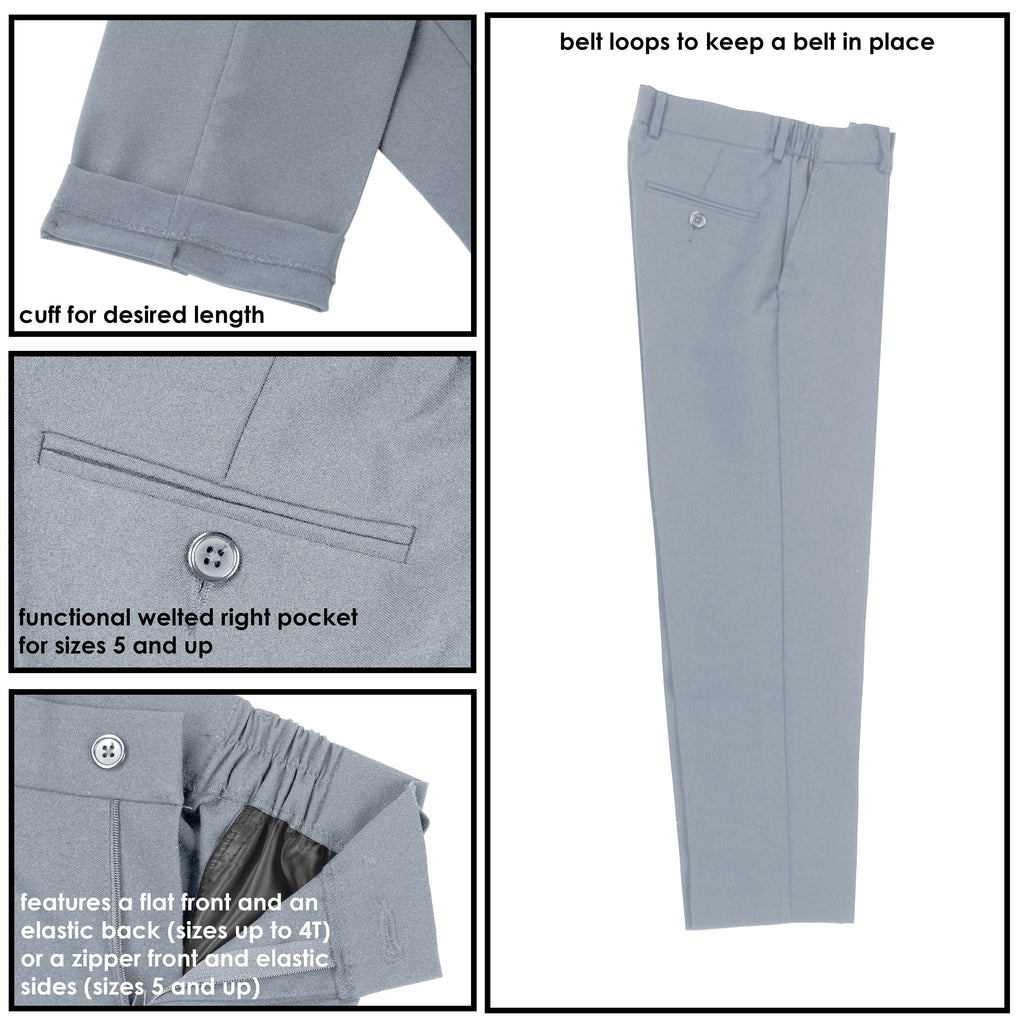 Boys' Grey Classic Fit Formal Dress Suit Set
