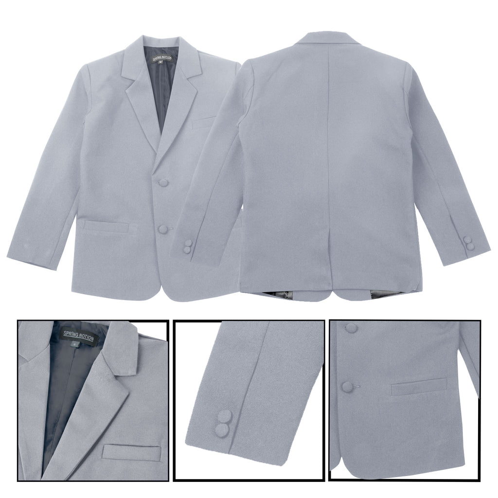 Boys' Grey Classic Fit Formal Dress Suit Set