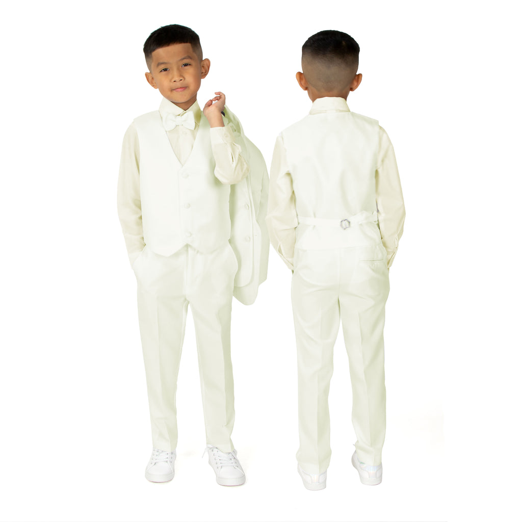 Boys' Ivory Classic Fit Tuxedo Set Without Tail