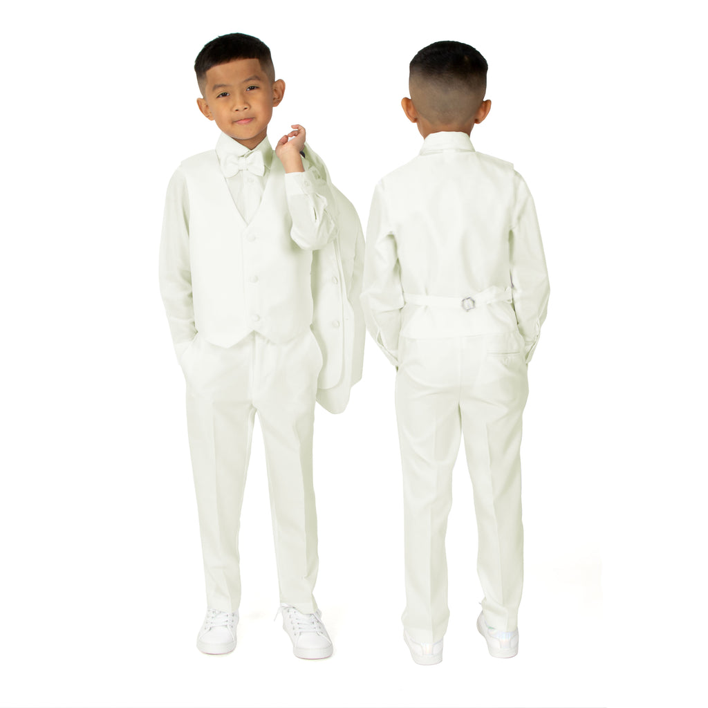 Boys' Ivory-B Classic Fit Tuxedo Set Without Tail