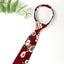 Boys' Cotton Floral Print Zipper Necktie and Pocket Square Set, Burgundy (Color F37)