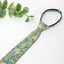 Boys' Cotton Floral Print Zipper Necktie and Pocket Square Set, Green Yellow (Color F76)