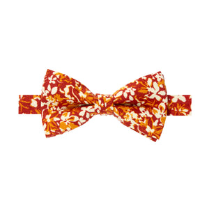 Boys' Cotton Floral Bow Tie, Rust (Color F75)