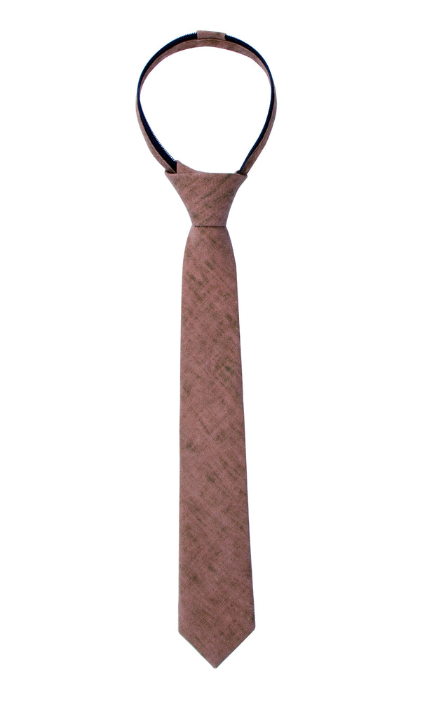 Boys' Mottled Linen Zipper Necktie