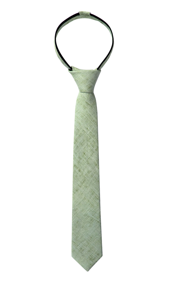 Boys' Mottled Linen Zipper Necktie