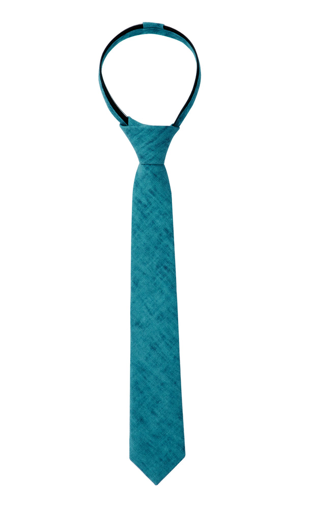Boys' Mottled Linen Zipper Necktie