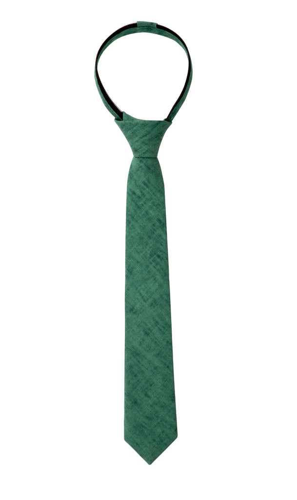 Boys' Mottled Linen Zipper Necktie