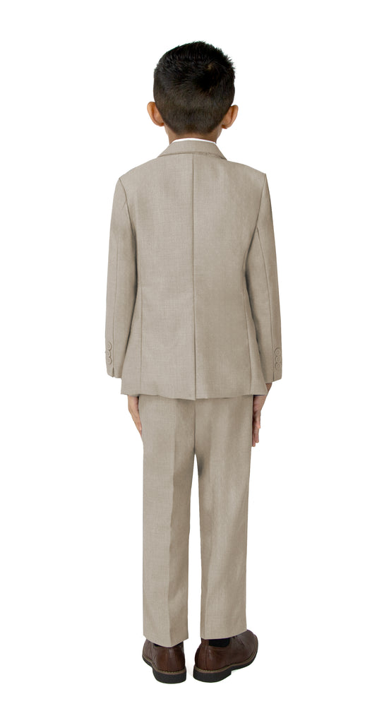 Boys' Tan 3-Piece Slim Fit Suit Set