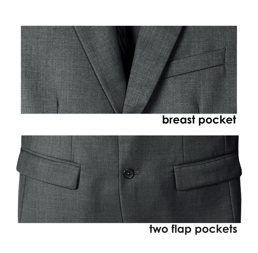 Boys' Charcoal-B Two Button Blazer