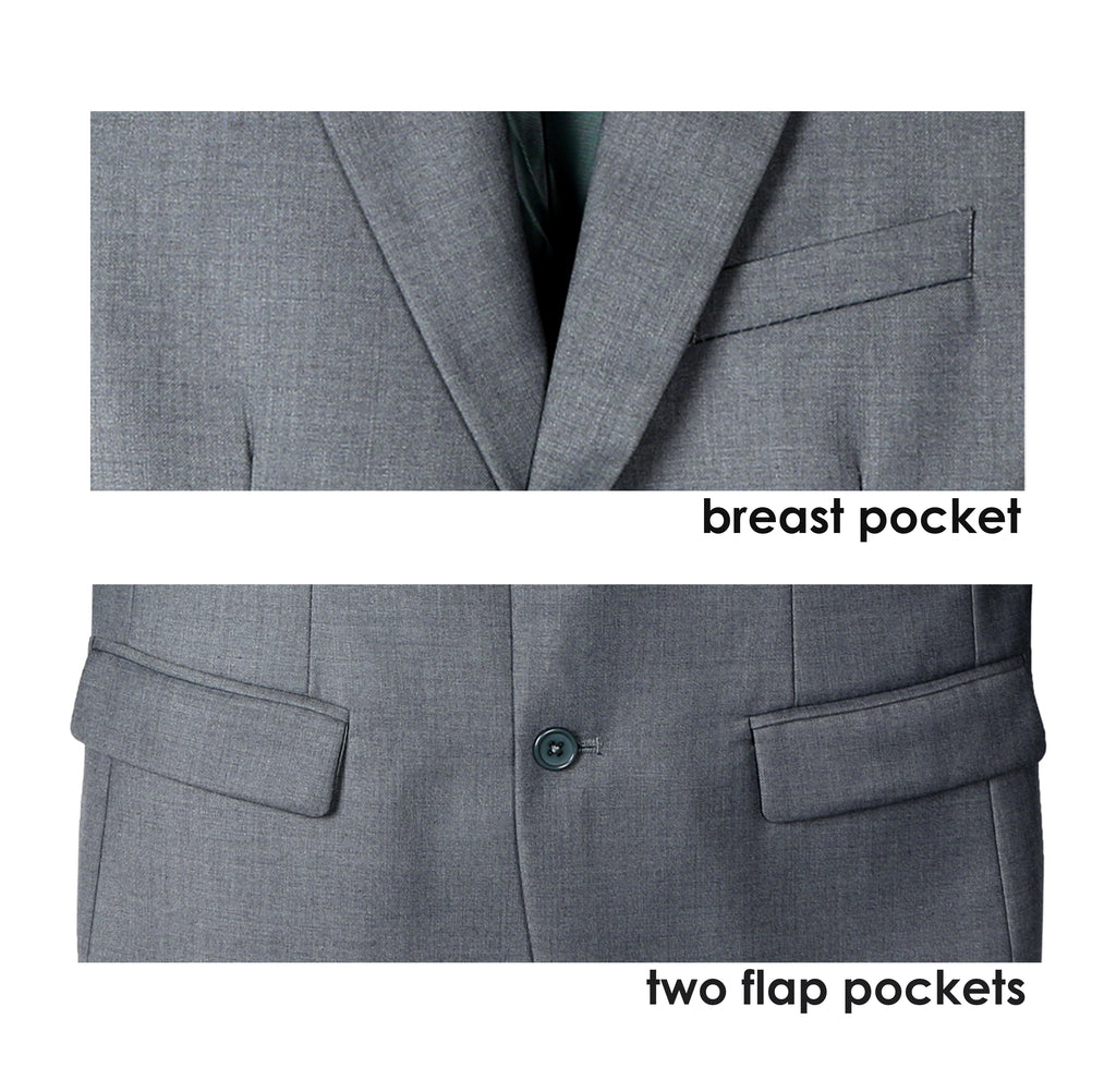 Boys' Grey Two Button Blazer