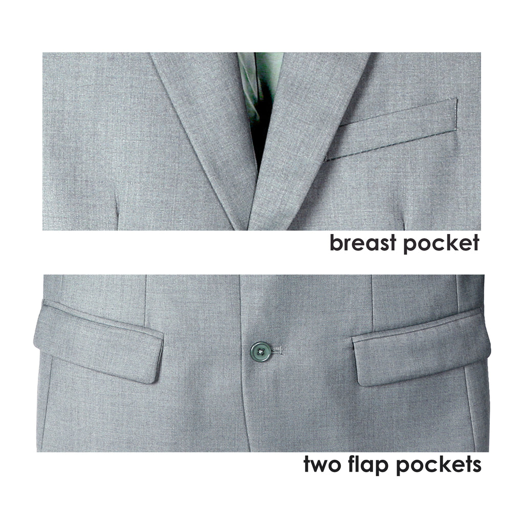 Boys' Light Grey Two Button Blazer