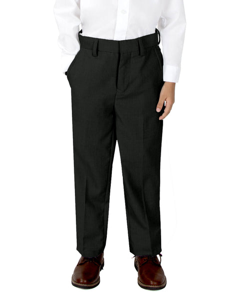 black dress pants for boys n Bianco Boys' First Class Slim Fit Flat Front Trouser in Charcoal dress pants style Cat & Jack - Brandclub
