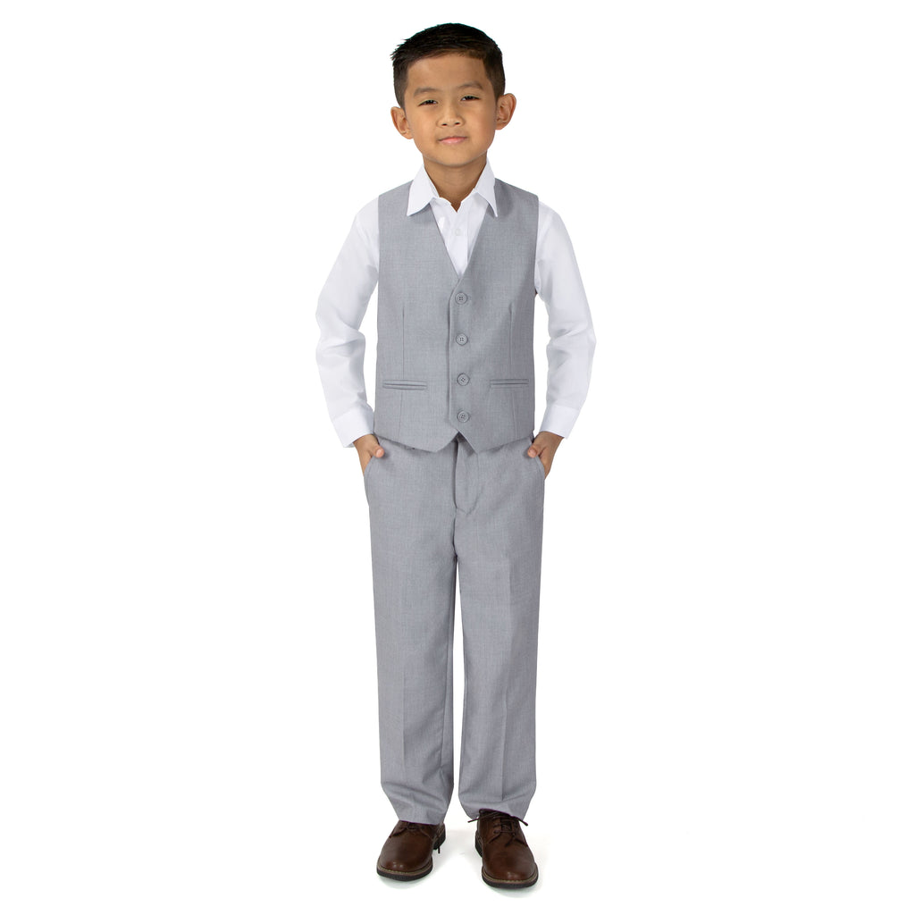Boys' Light Grey 2-Piece Vest Set
