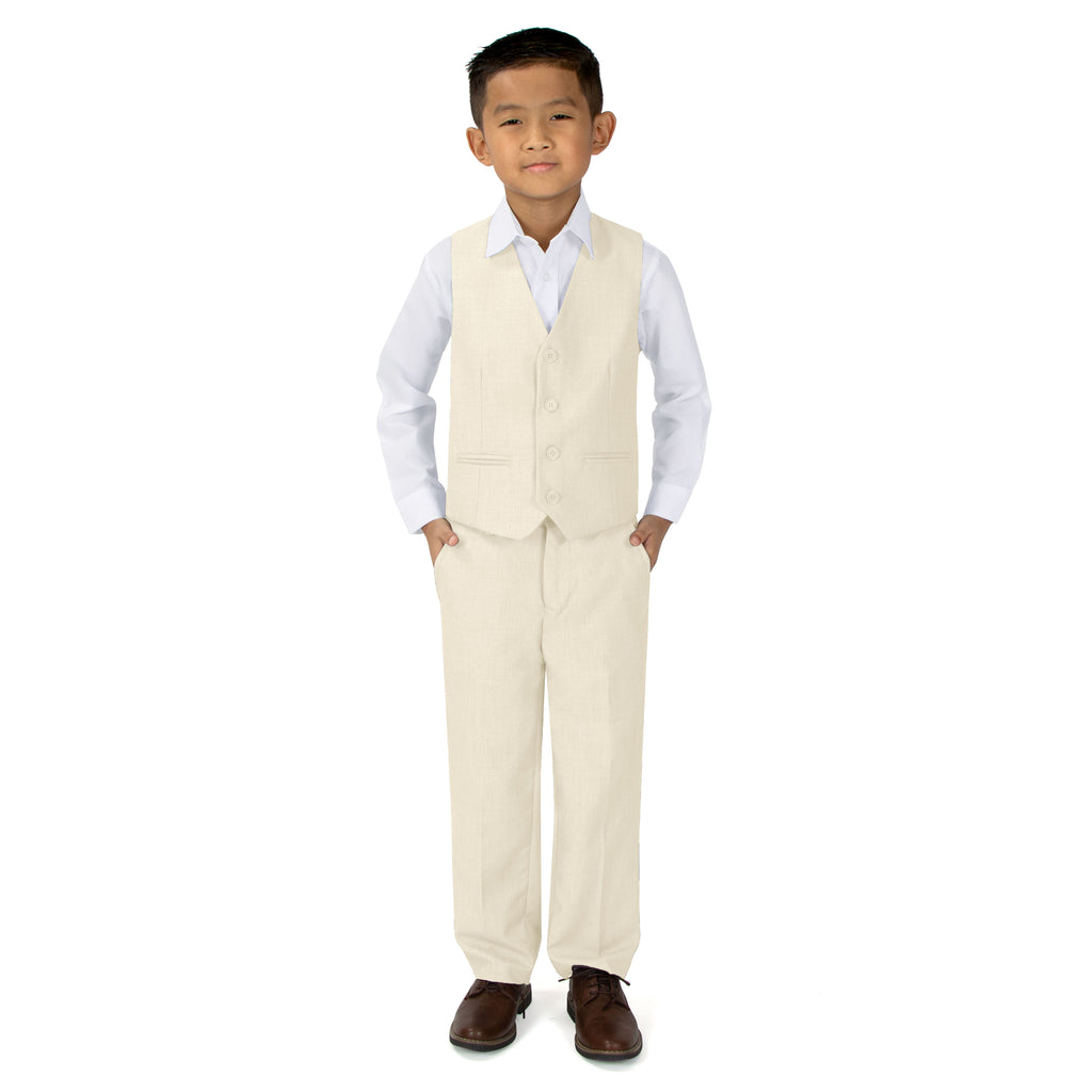 Boys' Off White-C 2-Piece Vest Set
