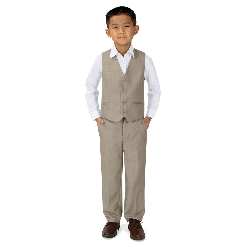 Boys' Tan 2-Piece Vest Set