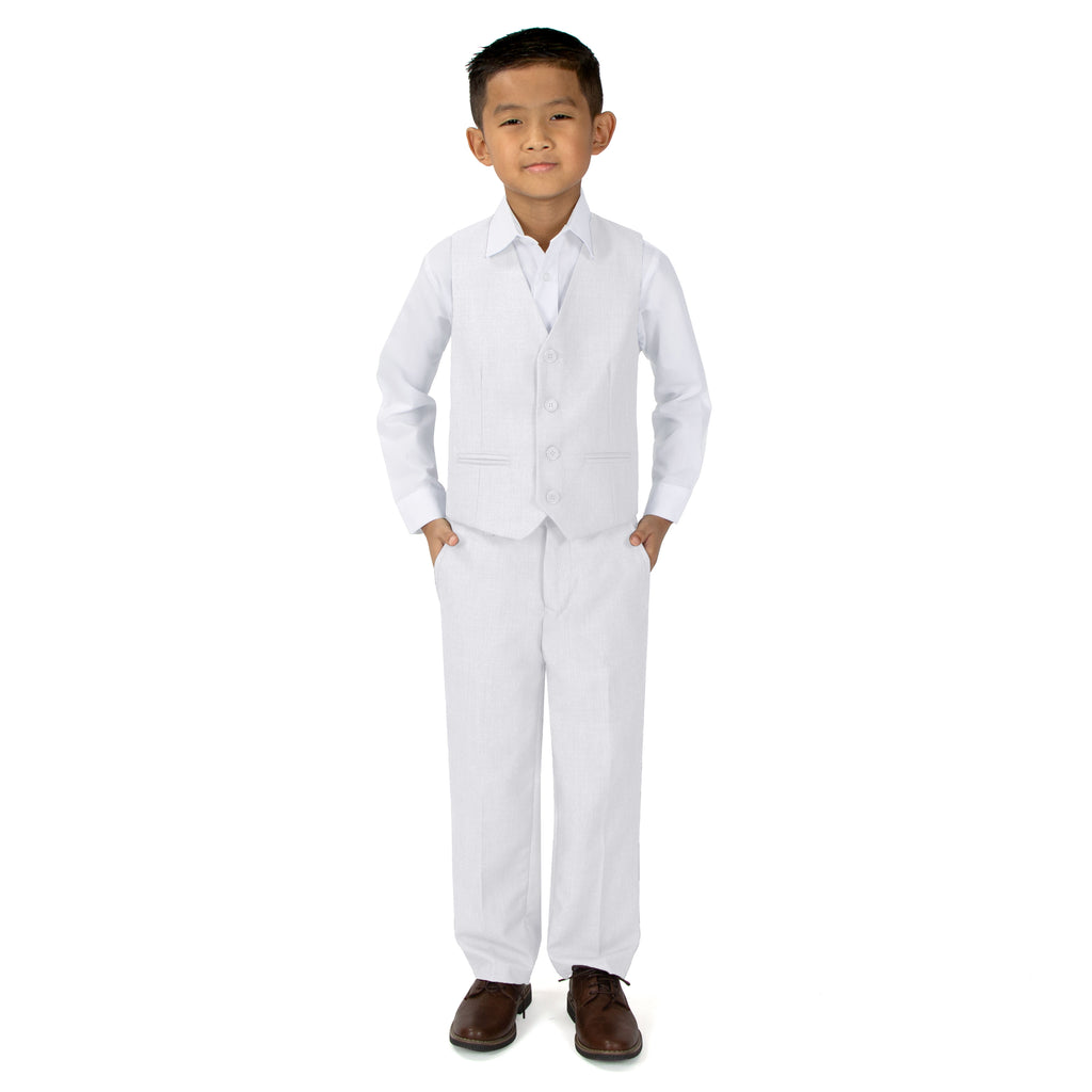 Boys' White-C 2-Piece Vest Set